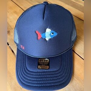 OTTO Navy Blue Trucker Hat with Fish Design